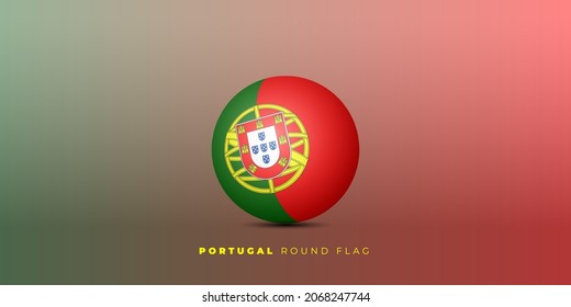 Portugal Round Flag vector illustration. Portugal restoration independence day template design. Good template for Portugal Independence Day design.