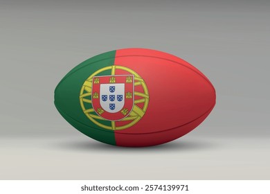 Portugal rugby ball featuring the national flag design on a gray background