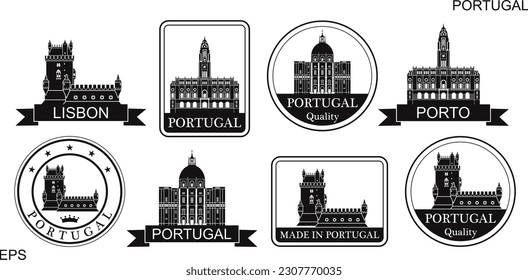 Portugal set. Isolated Portugal on white background