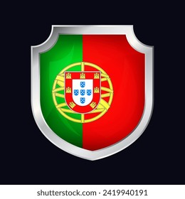 Portugal Silver Shield Flag Icon