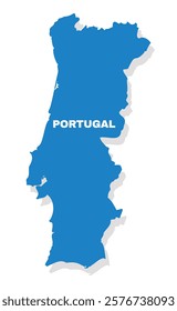 Portugal simple flat vector illustration map