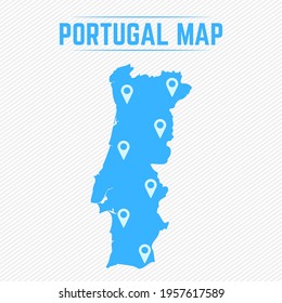 Portugal Simple Map With Map Icons