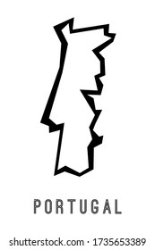 Esbozo simple del mapa vectorial de Portugal - forma de país nítido vector de estilo geométrico poligonal.
