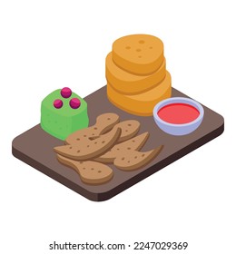 Portugal snack icon isometric vector. Food cuisine. Meal dish