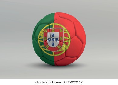 Portugal soccer ball featuring the national flag design on a gray background