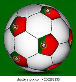 Portugal soccer ball, vector