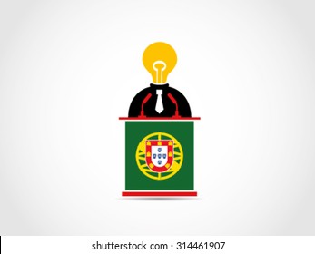 Portugal Speech Podium Agenda Lack Of Idea Politician