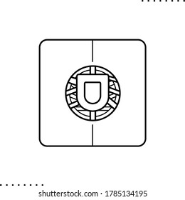 Icono de vector de bandera cuadrada de Portugal en contornos 