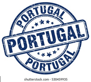 Portugal. stamp. blue round grunge vintage Portugal sign