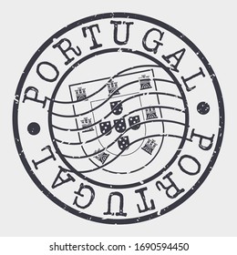 Portugal Stamp Postal. Silhouette Seal. Passport Round Design. Vector Icon. Design Retro Travel. National Symbol.