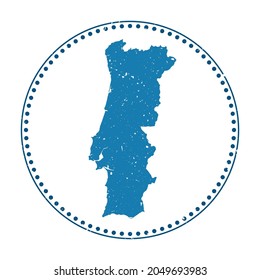 Portugal sticker. Travel rubber stamp with map of country, vector illustration. Can be used as insignia, logotype, label, sticker or badge of Portugal.