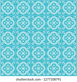 Portugal tile flat seamless pattern design vector