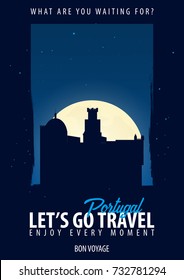 Portugal. Time to Travel. Journey, trip and vacation. Vector travel illustration