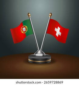 A tabela Portugal e Tonga sinaliza a relação com o plano de fundo do gradiente. Ilustração de vetor