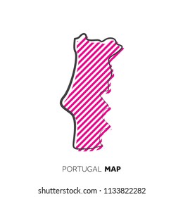 Portugal vector country map. Map outline with dots.