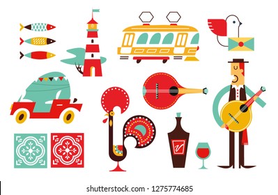 Portugal vector icon set simple modern symbols