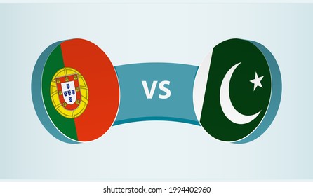 Portugal gegen Pakistan, Teamsportwettbewerbkonzept. Länderflagge.