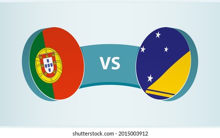 Portugal versus Tokelau, team sports competition concept. Round flag of countries.