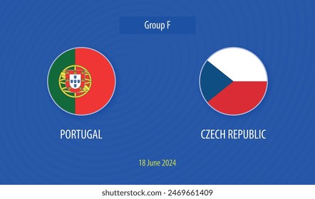 Portugal vs Czech Republic soccer scoreboard broadcast template Europe tournament 2024