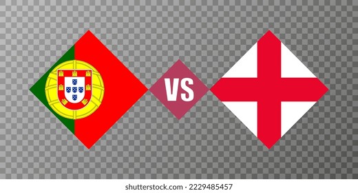 Portugal vs England flag concept. Vector illustration.