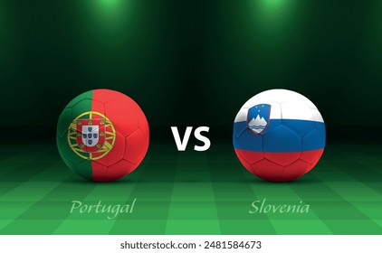 Portugal vs Slovenia soccer scoreboard broadcast template 