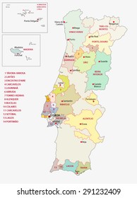 mapa de regiones vinícolas portugeras