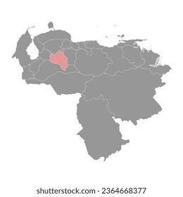 Portuguesa state map, administrative division of Venezuela.