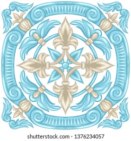 azulejo português azulejo padrão cerâmica. Ornamento folclórico étnico. Ornamento tradicional mediterrânico. Cerâmica italiana, talavera mexicana ou majolica espanhola.