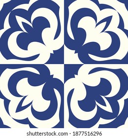 Portuguese Azulejo Tile Texture Blue White Stock Vector (Royalty Free ...