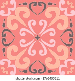 Carreaux azulejos portugais. Bel motif coloré pour le design et la mode avec des éléments de décoration. Carrelage portugais, Azulejo, ornements marocains.  L'ornement floral.