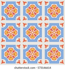 Portuguese azulejo tiles. Blue and white gorgeous seamless patterns. For scrapbooking, wallpaper, cases for smartphones, web background, print, surface texture, pillows, towels, linens, bags, T-shirts