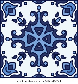 Portuguese azulejo tiles. Blue and white gorgeous seamless patterns. For scrapbooking, wallpaper, cases for smartphones, web background, print, surface texture, pillows, towels, linens, bags, T-shirts