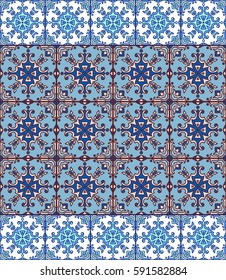 Portuguese azulejo tiles. Blue and white gorgeous seamless patterns. For scrapbooking, wallpaper, cases for smartphones, web background, print, surface texture, pillows, towels, linens, bags, T-shirts