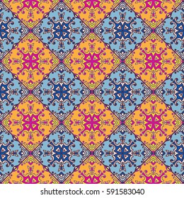 Portuguese azulejo tiles. Blue and white gorgeous seamless patterns. For scrapbooking, wallpaper, cases for smartphones, web background, print, surface texture, pillows, towels, linens, bags, T-shirts