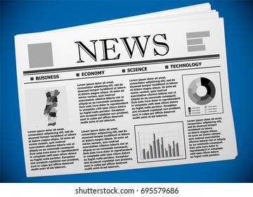 Portuguese business and economy on newspaper 