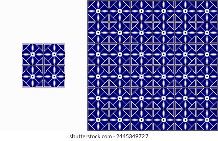 portuguese decorative tile ceramic illustration in seamless pattern decorative style template.