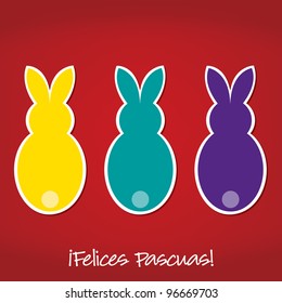 Portuguese Easter Bunny card in vector format.