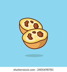 Portuguese egg tart simple cartoon vector illustration portuguese traditional food concept icon isolated