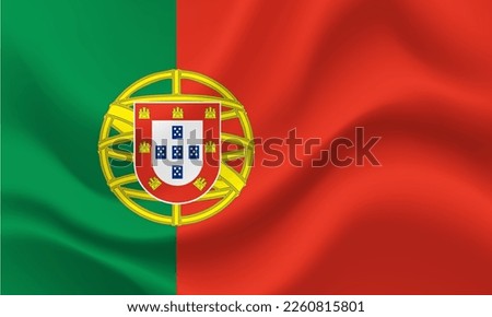 Portuguese flag illustration. Portugal flag. Flag of Portugal. Official colors and proportion correctly. Vector background. 