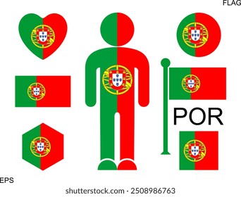 Bandera portuguesa. Bandera portuguesa aislada sobre fondo blanco