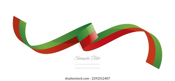 Portuguese flag ribbon vector illustration. Portugal flag ribbon on abstract isolated on white color background