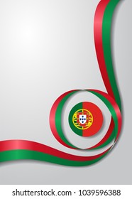 Portuguese flag wavy abstract background. Vector illustration.