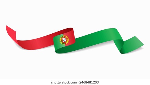 Portuguese flag wavy abstract background. Vector illustration.