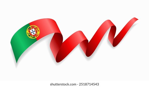 Portuguese flag wavy abstract background. Vector illustration.