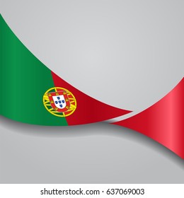 Portuguese flag wavy abstract background. Vector illustration.