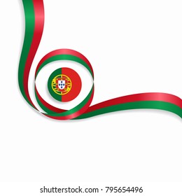 Portuguese flag wavy abstract background. Vector illustration.