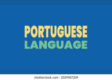 Portugiesischer Sprachtypografie-Text auf blauem Hintergrund.  Sprachposter und T-Shirt-Vektordesign 