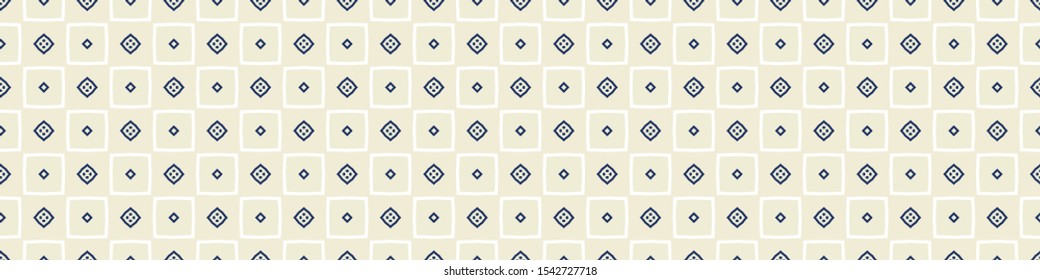Portuguese Mosaic Tile Seamless Border Pattern. Ceramic Azulejo Style. Tiled Motif Graphic Banner. Traditional Portugal Tourism Ribbon Trim.Travel Brochure Background. Packaging Design Vector EPS 10