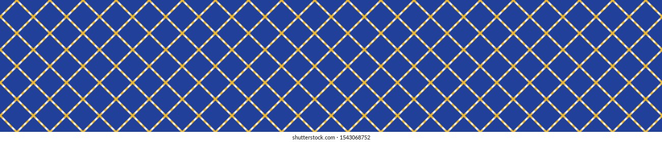 Portuguese Mosaic Tile Seamless Border Pattern. Ceramic Azulejo Style. Tiled Motif Graphic Banner. Traditional Portugal Tourism Ribbon Trim.Travel Brochure Background. Packaging Design Vector EPS 10