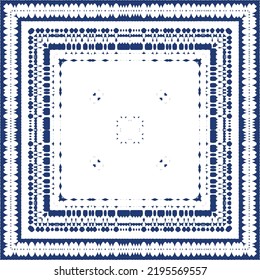 Portuguese ornamental azulejo ceramic. Creative design. Vector seamless pattern collage. Blue vintage backdrop for wallpaper, web background, towels, print, surface texture, pillows.